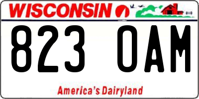 WI license plate 823OAM