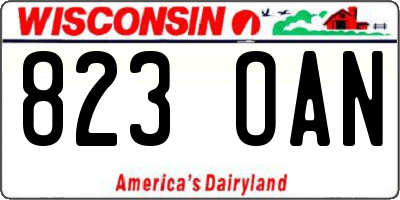 WI license plate 823OAN
