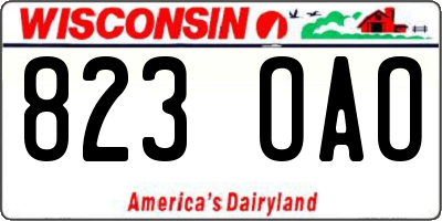 WI license plate 823OAO