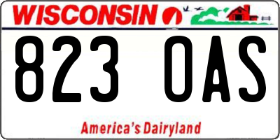 WI license plate 823OAS