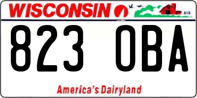 WI license plate 823OBA