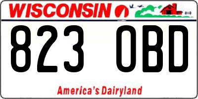WI license plate 823OBD