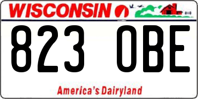 WI license plate 823OBE