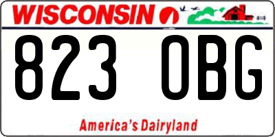WI license plate 823OBG
