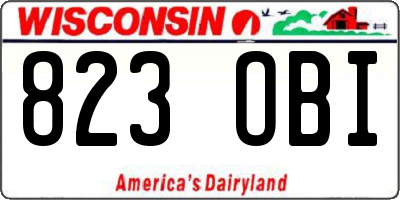 WI license plate 823OBI