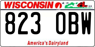 WI license plate 823OBW