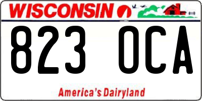 WI license plate 823OCA
