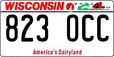 WI license plate 823OCC