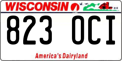 WI license plate 823OCI
