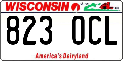 WI license plate 823OCL