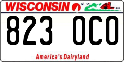 WI license plate 823OCO