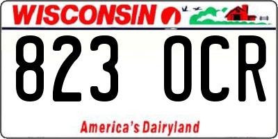 WI license plate 823OCR