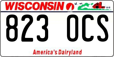 WI license plate 823OCS