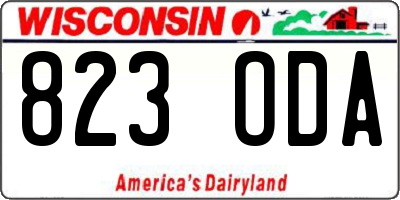 WI license plate 823ODA