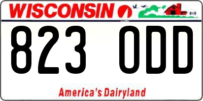 WI license plate 823ODD