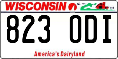 WI license plate 823ODI