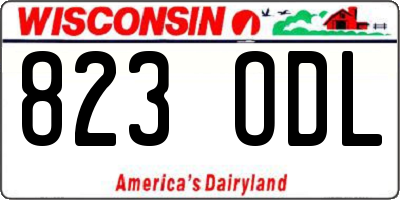 WI license plate 823ODL