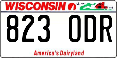 WI license plate 823ODR