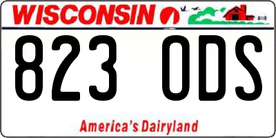 WI license plate 823ODS
