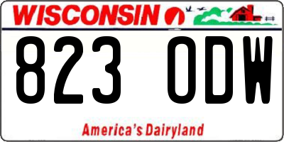WI license plate 823ODW