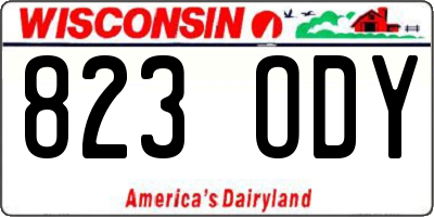 WI license plate 823ODY