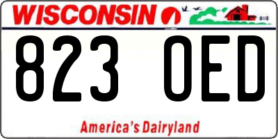 WI license plate 823OED