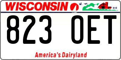 WI license plate 823OET