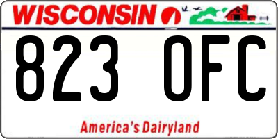 WI license plate 823OFC