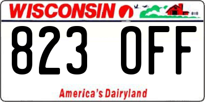 WI license plate 823OFF