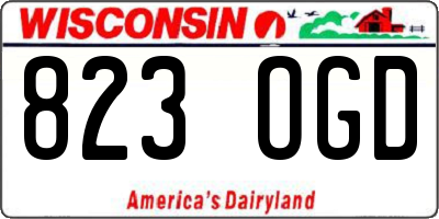 WI license plate 823OGD