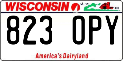WI license plate 823OPY