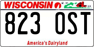 WI license plate 823OST