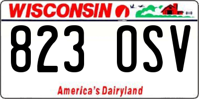WI license plate 823OSV