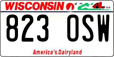 WI license plate 823OSW