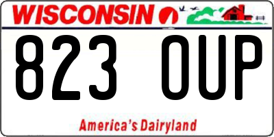 WI license plate 823OUP