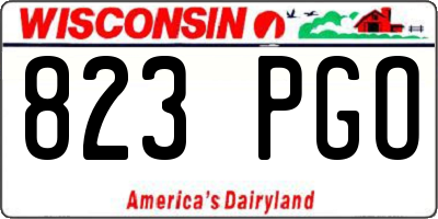 WI license plate 823PGO