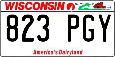 WI license plate 823PGY