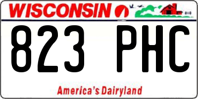 WI license plate 823PHC