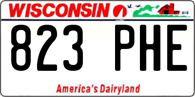 WI license plate 823PHE