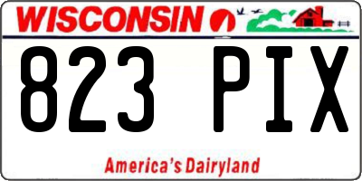 WI license plate 823PIX
