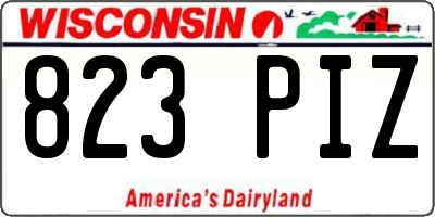 WI license plate 823PIZ