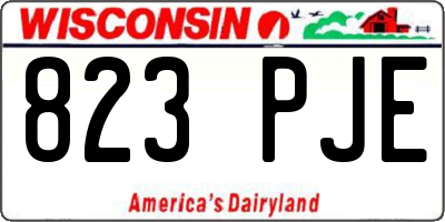 WI license plate 823PJE