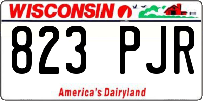 WI license plate 823PJR