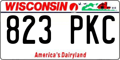 WI license plate 823PKC