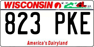 WI license plate 823PKE