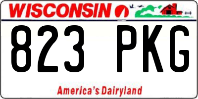 WI license plate 823PKG