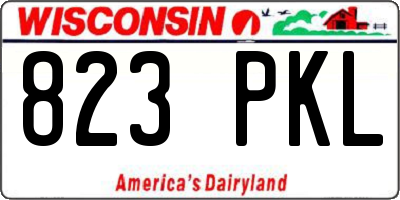 WI license plate 823PKL