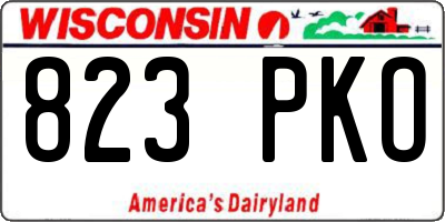 WI license plate 823PKO