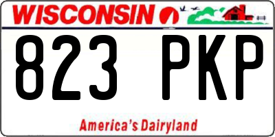 WI license plate 823PKP