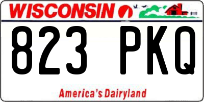 WI license plate 823PKQ